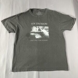 Joy Division Shirt Mens Large Gray Love Will Tear Us Apart Band Graphic Rock